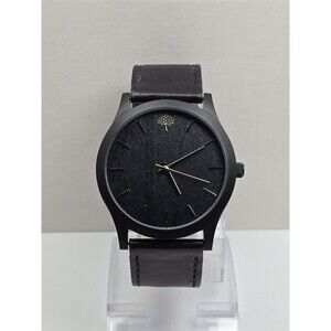 Lux Woods Boylan Black Woodgrain Minimalist 45mm Watch Mens Quartz New Battery